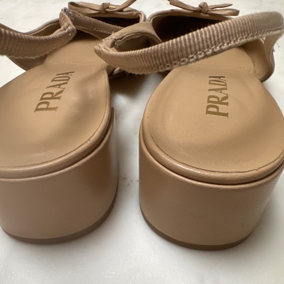 Prada Triangle Logo Bow Slingback Pump - Picture 6 of 11